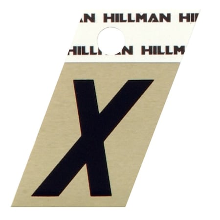 Hillman HILLMAN 1.5 in. Black Aluminum Self-Adhesive Letter X 1 pc, PK6 840540